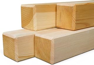 4er Set Vierkantpfosten Holz 9x9x125 cm Natur – naturbelassene Kiefer aus dem Sauerland – stumpfe Zaunpfosten in 125 cm – massive Holzpfosten für Zaunbau, Carport, Pergola & Garten