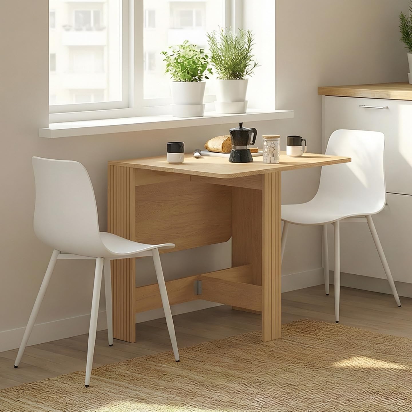 IDMarket - Table Console Pliable Juliette 2-4 Personnes 103 x 76 cm