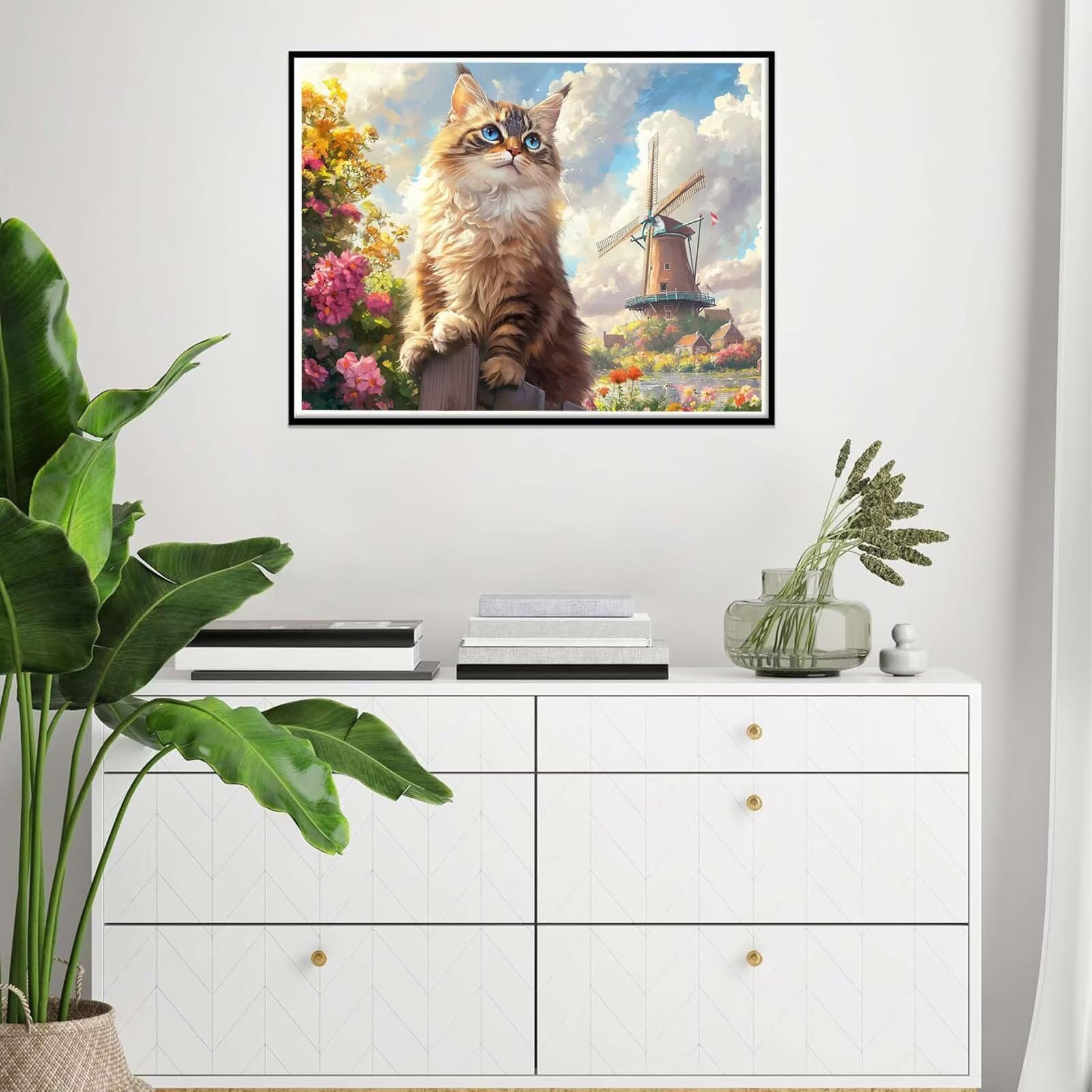chat Peinture Numero Adulte, Avec Pinceau and Acrylique - 60x80cm j0-799
