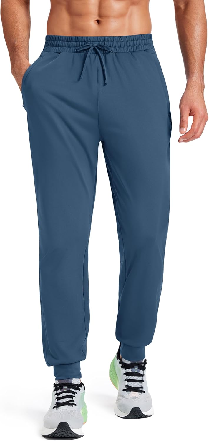 MAGCOMSEN Men's Fleece Lined Winter Warm Pants Water Resistant Active Running Gym Joggers Sweatpants with Zipper Pockets - Image 2