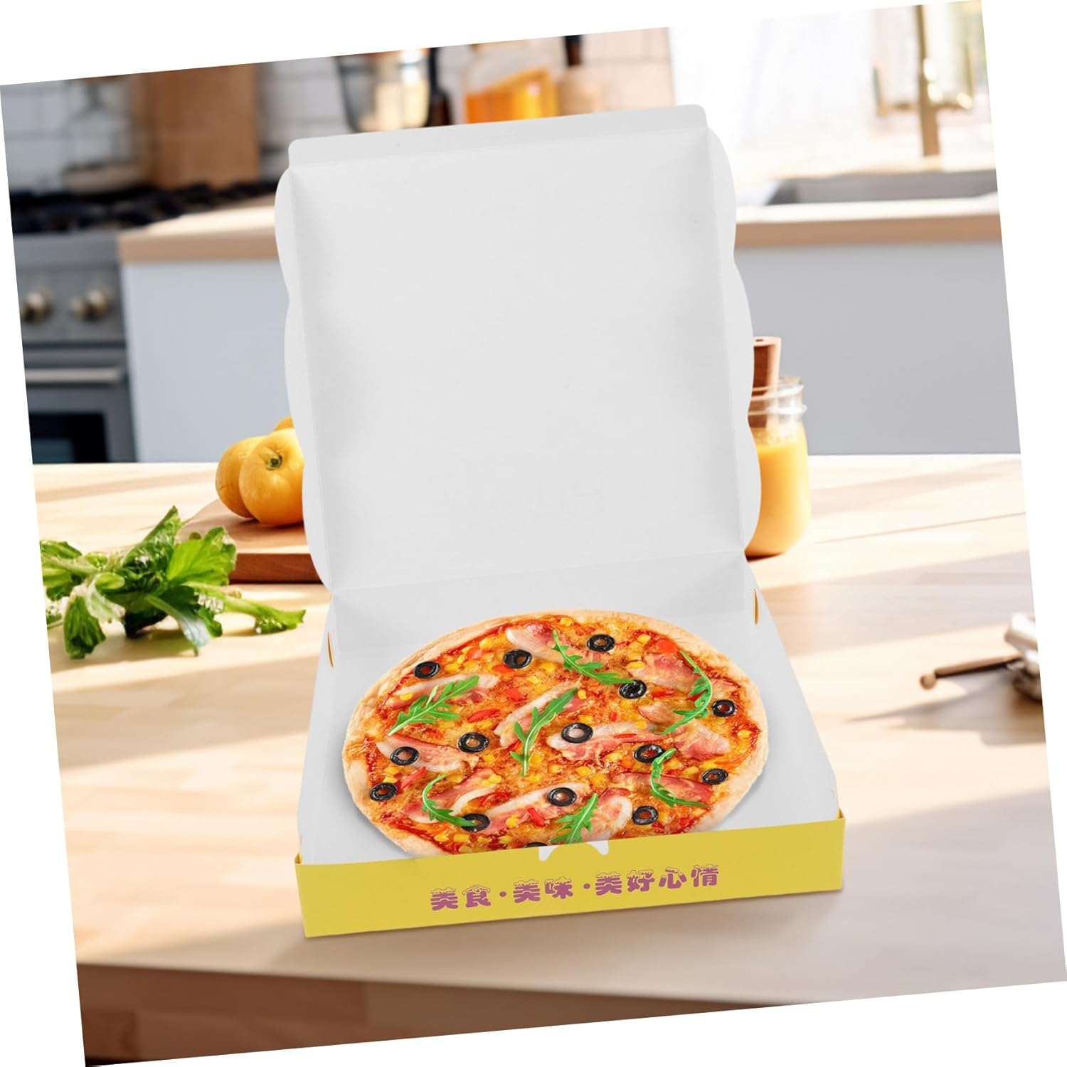 40pcs 9-inch Corrugated Cardboard Pizza Boxes Thickened Takeaway Storage Containers for Food and Mailing