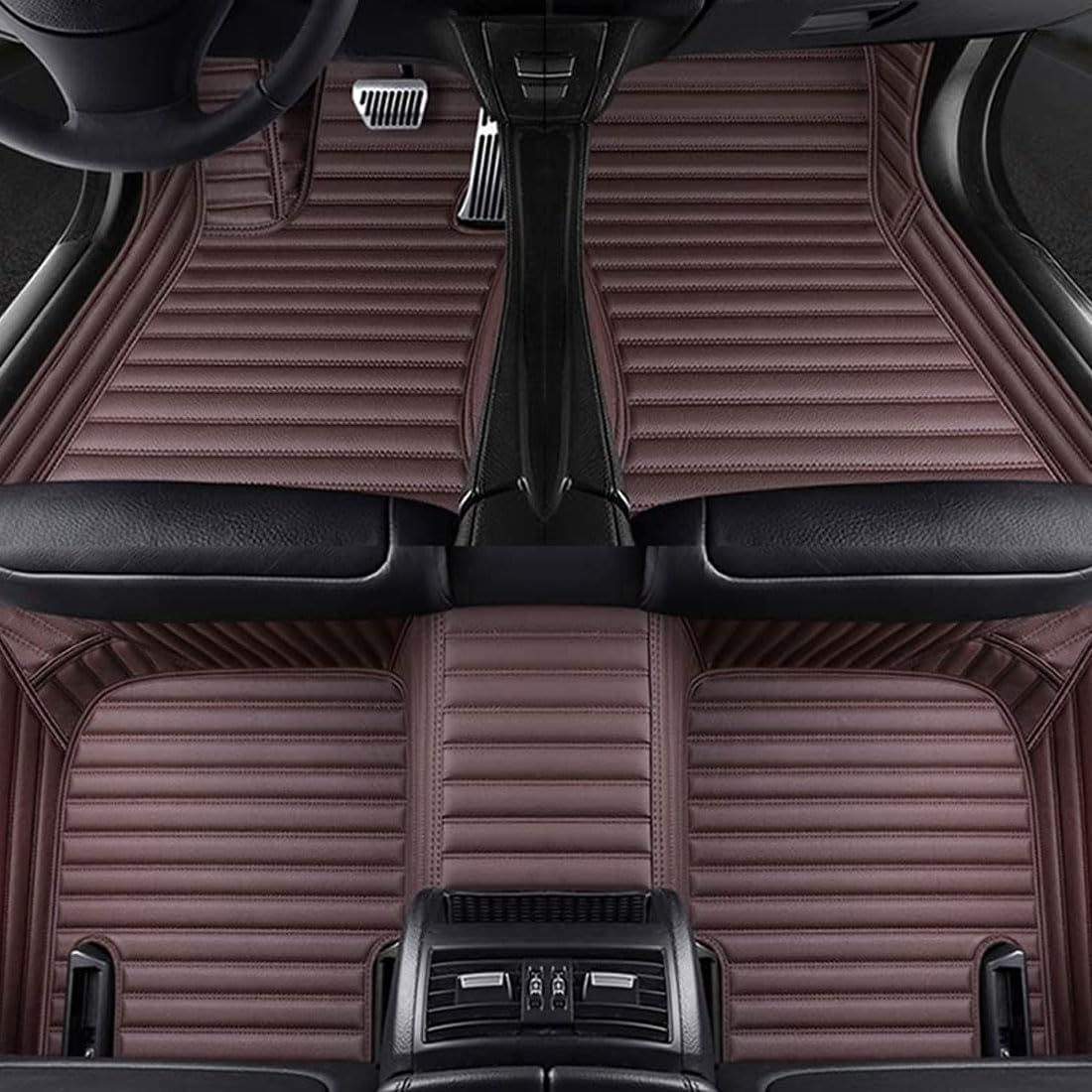 Alfombrillas De Coche para Kia Sorento IV Hybrid 2020 2021 2022, Cuero Alfombra para Pies Antideslizantes Impermeable Cobertura Completa Moqueta Accesorios,B/Coffee