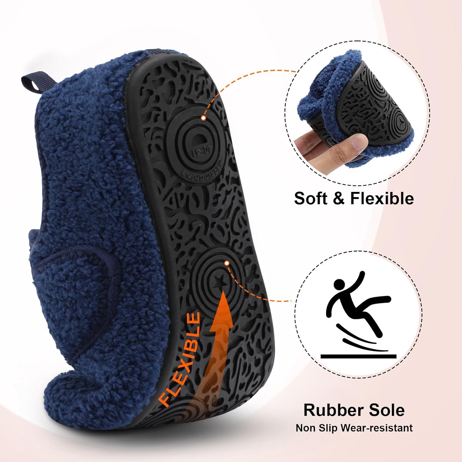 BARERUN Women Slippers Adjustable Wide Diabetic House Slippers for Women Soft-Lightweight House Shoes with Rubber Sole Indoor/Outdoor - Image 6