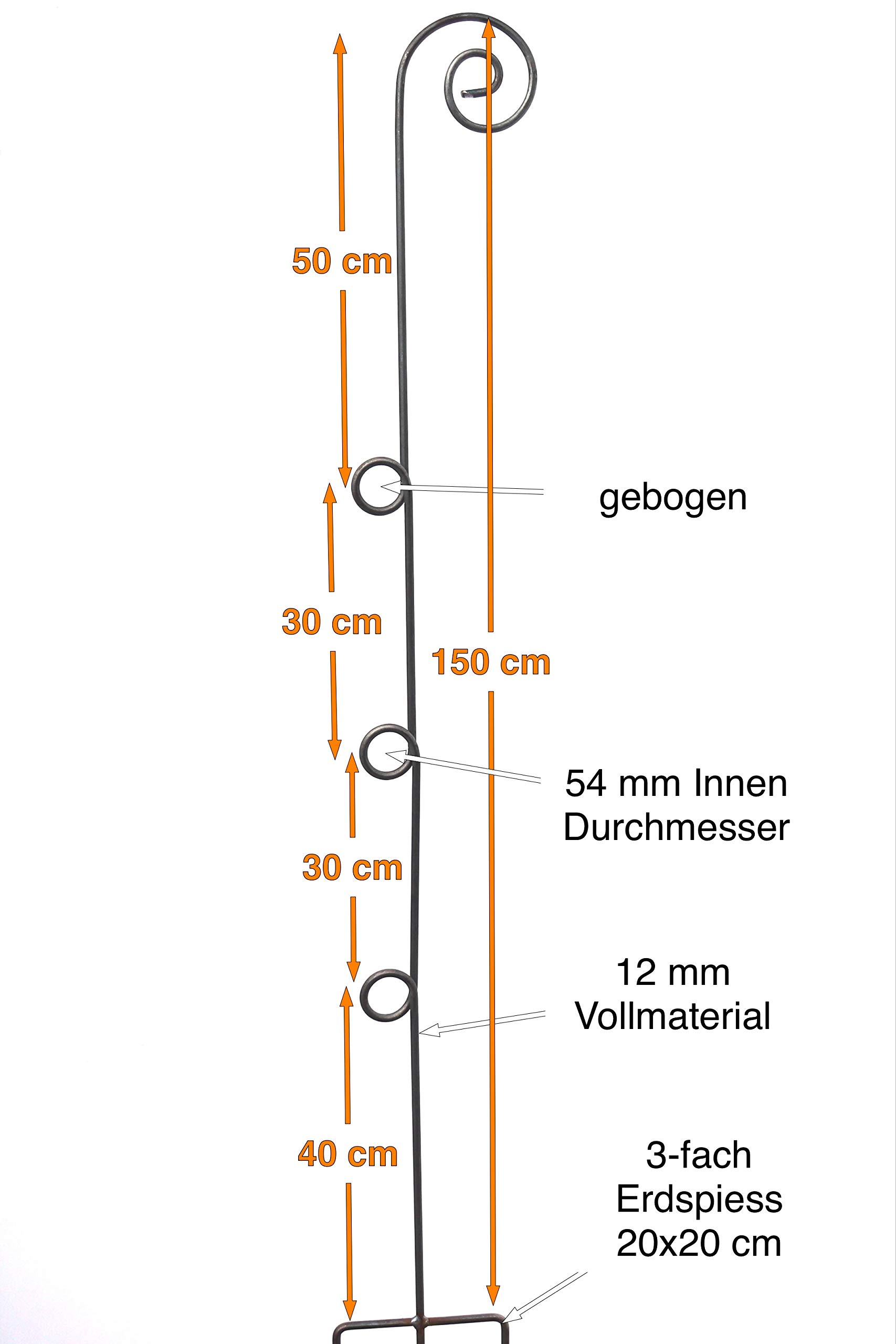Rankgitter aus Holz/Metall stabil und freistehende Dekoration für den Garten in Naturrost als Rankhilfen für Kletterpflanzen Rosen Himbeeren Höhe 170 cm