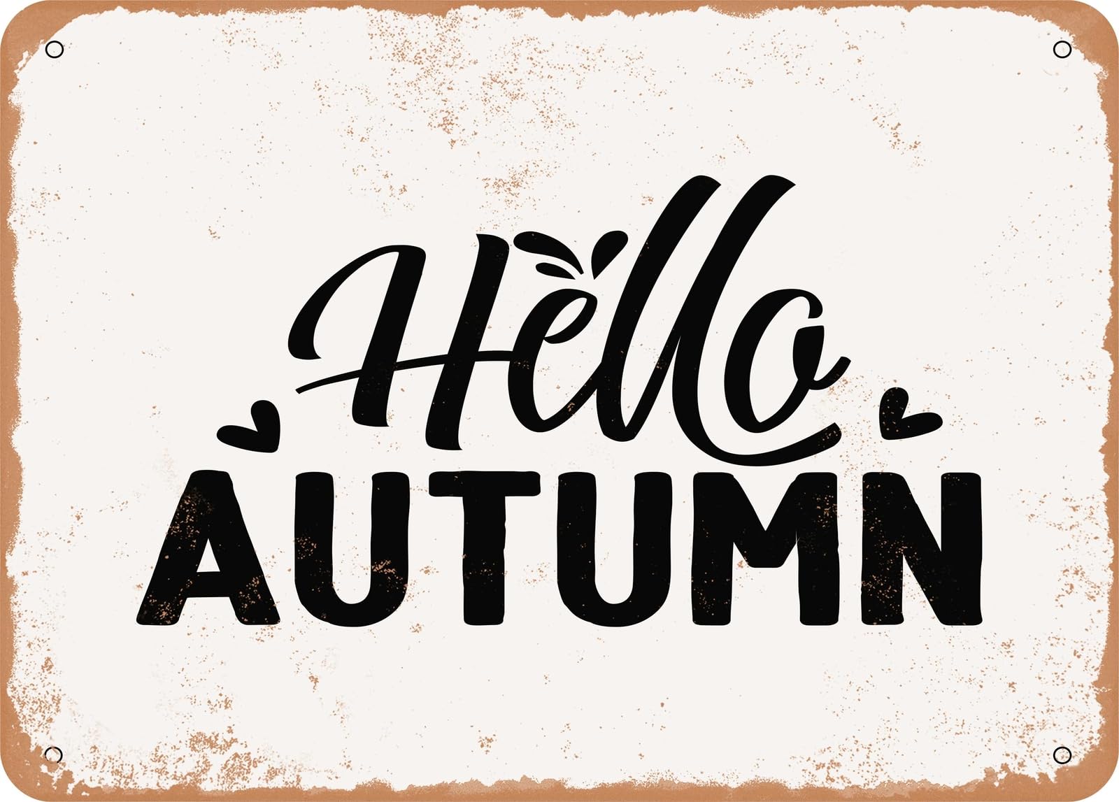 Miaomansenstore Metal Sign - Hello Autumn - Vintage Look Sign Home Decor