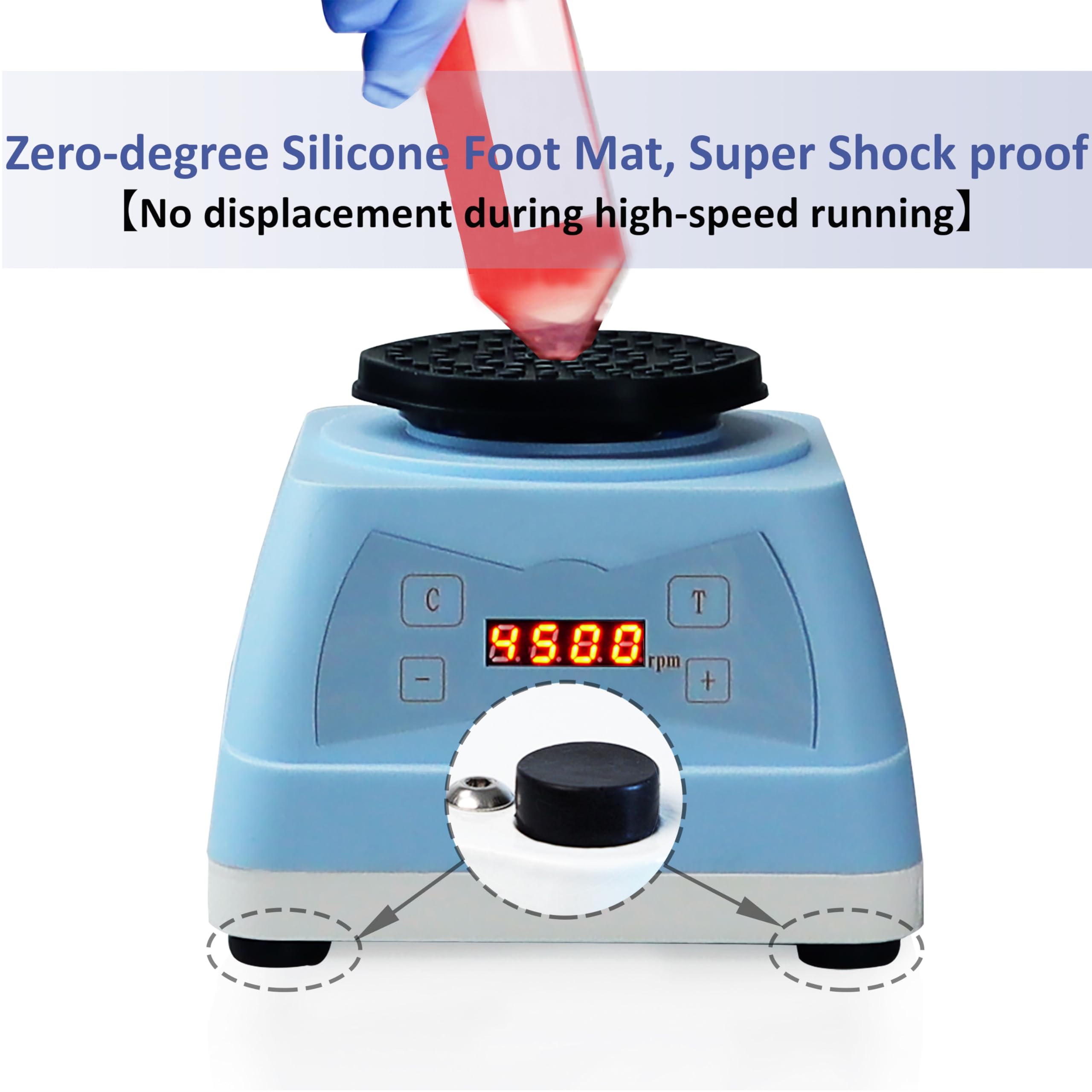 VS-VM100 Vortex Mixer, 0~4500rpm, display digitale, vortice da laboratorio per provette e provette centrifughe