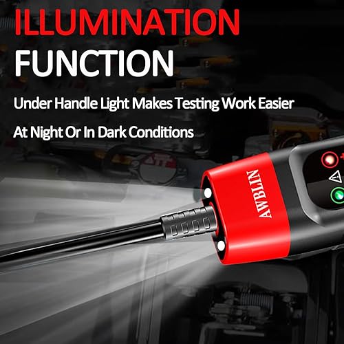 Miniatura 5 de AWBLIN Luz de prueba automotriz de 4-75 V CC con sonido de zumbador, probador de luz digital LCD con voltímetro, probador de circuitos de alta