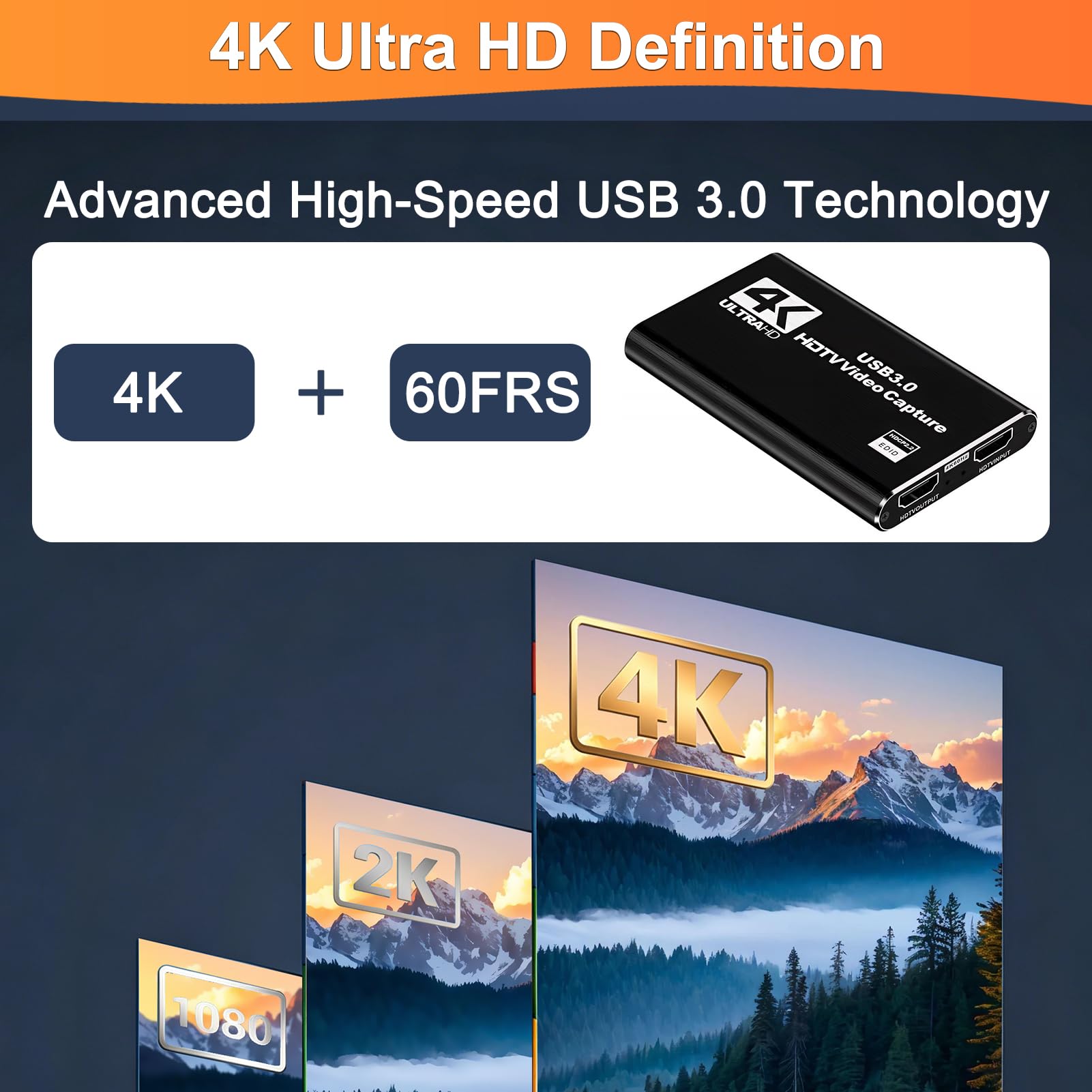Catturatore Video Acquisizione Audio e Video USB 3.0 Scheda di Cattura 4K HDMI Loop-out 1080P 60FPS/2K 30FPS Cattura di Videogiochi per PS5/Switch/Fotocamera/PC/OBS/Xbox