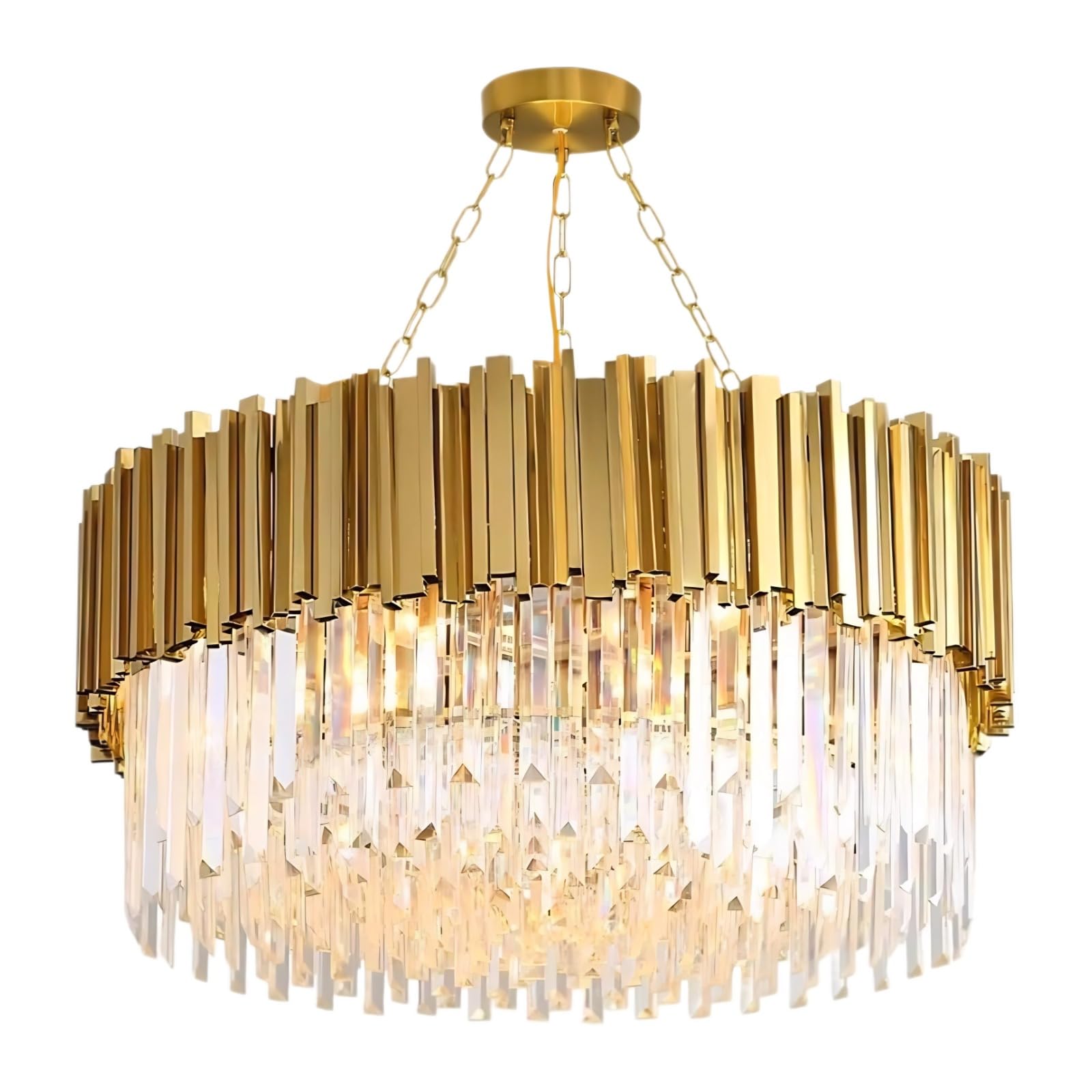 Pendant Light,Crystal Chandelier, Crystal Ceiling Light Modern Crystal Chandelier Luxury Gold Plated LED Pendant Ceiling Light for Villa, Hotel, Living Room, Dining Room(Size:60cm,Color:Gold)