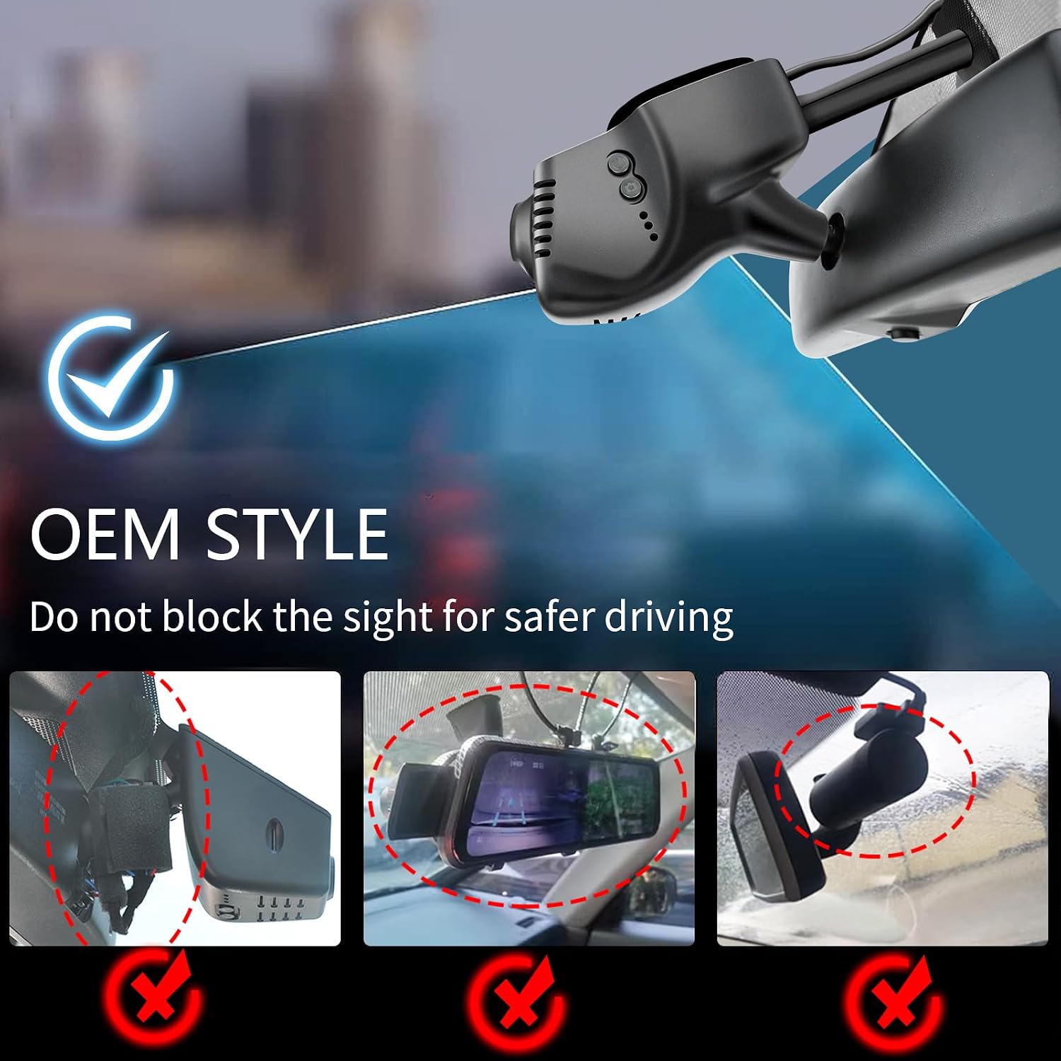 mangoal 4K Dash Cam for Volkswagen(Model B), Select Beetle 2018-2019, Tiguan 2009-2018, Jetta 2005-2016, Eos 2007-2015, Passat 2012-2015, CC 2009-2012, UHD 2160P Video, WiFi & App, GPS, 64GB Card