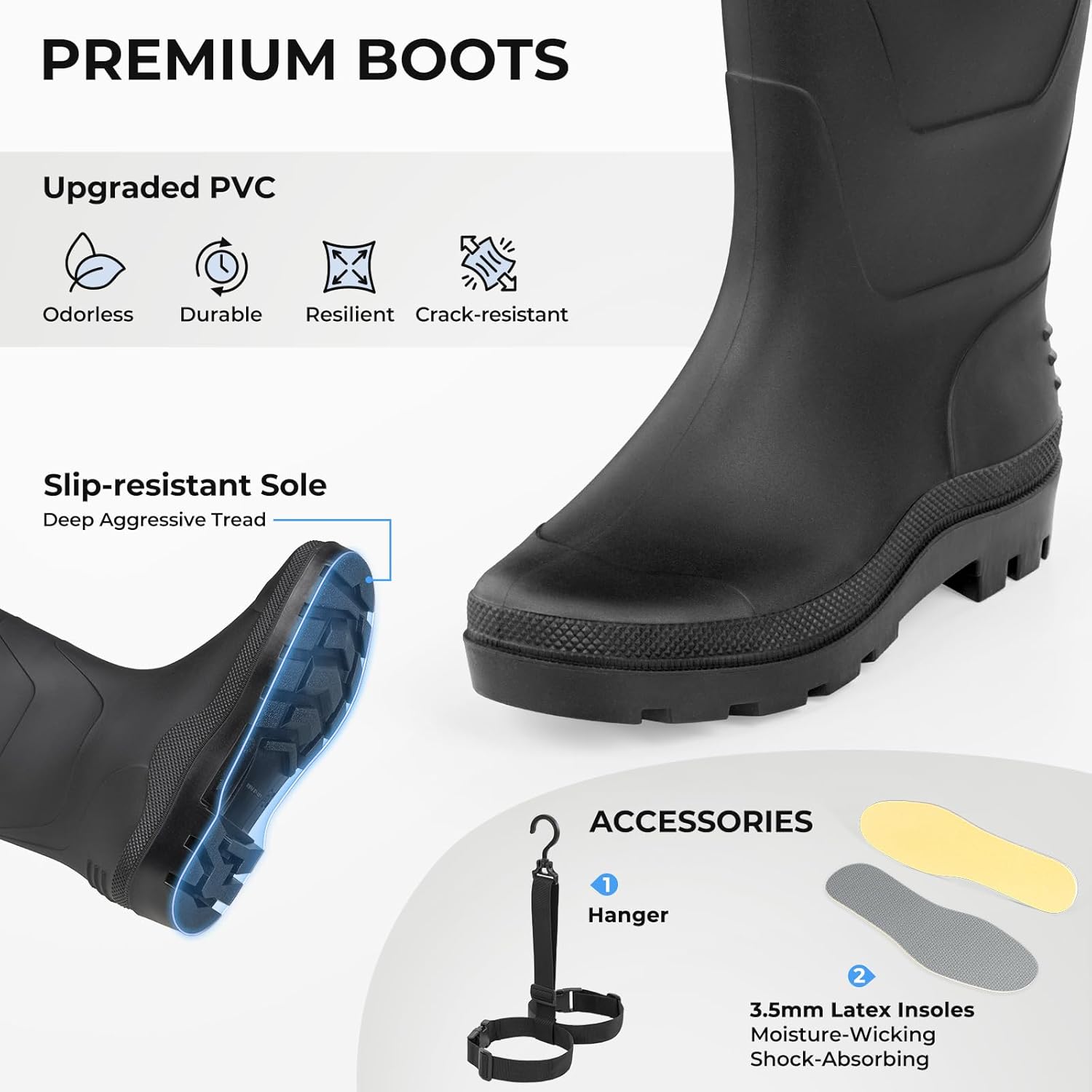 Calamus WaveWalker Fishing Waders for Men & Women, 100% Waterproof PVC Waders with Slip-Resistant Boots, Tear-Resistant Nylon - Image 5