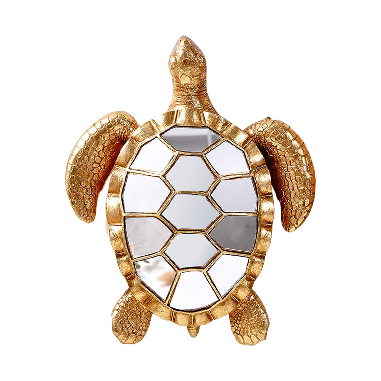 NVOQILIN Resin Sea Turtle Statue Turtle Mirrour Wall Decor, Wall Mounted Mirrour Decorative Hanging Mirrours for Home Decors Decorative Hanging