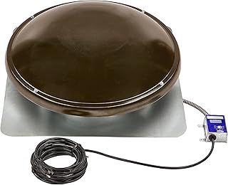 Master Flow GAF EZ Cool Plug-in Power Attic Vent (Weathered Wood)- 1050 CFM Airflow, for Attics up to 2000 Sq. Ft, Plug & Play Design, Easy Installation with 110-Volt Outlet, Reduces Heat & Moisture