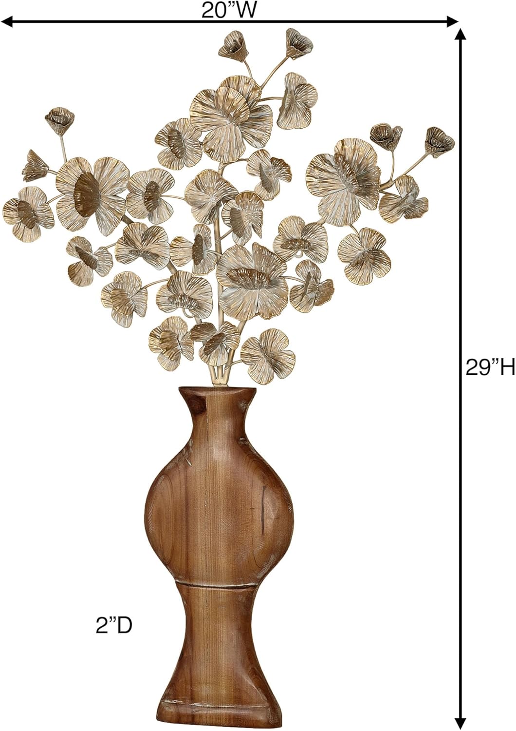 Oralie Orchids in Vase Floral Wall Art Gold