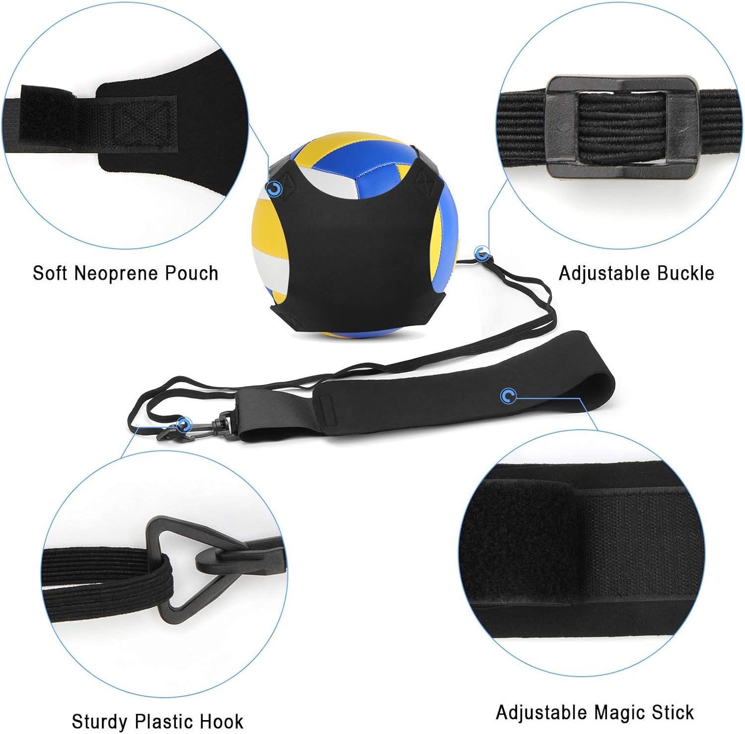 Wiwaplex Volleyball Spike Trainer, Volleyball Training Equipment Aid for Beginners and Volleyball Player with 10 Finger Sleeves : Sports & Outdoors