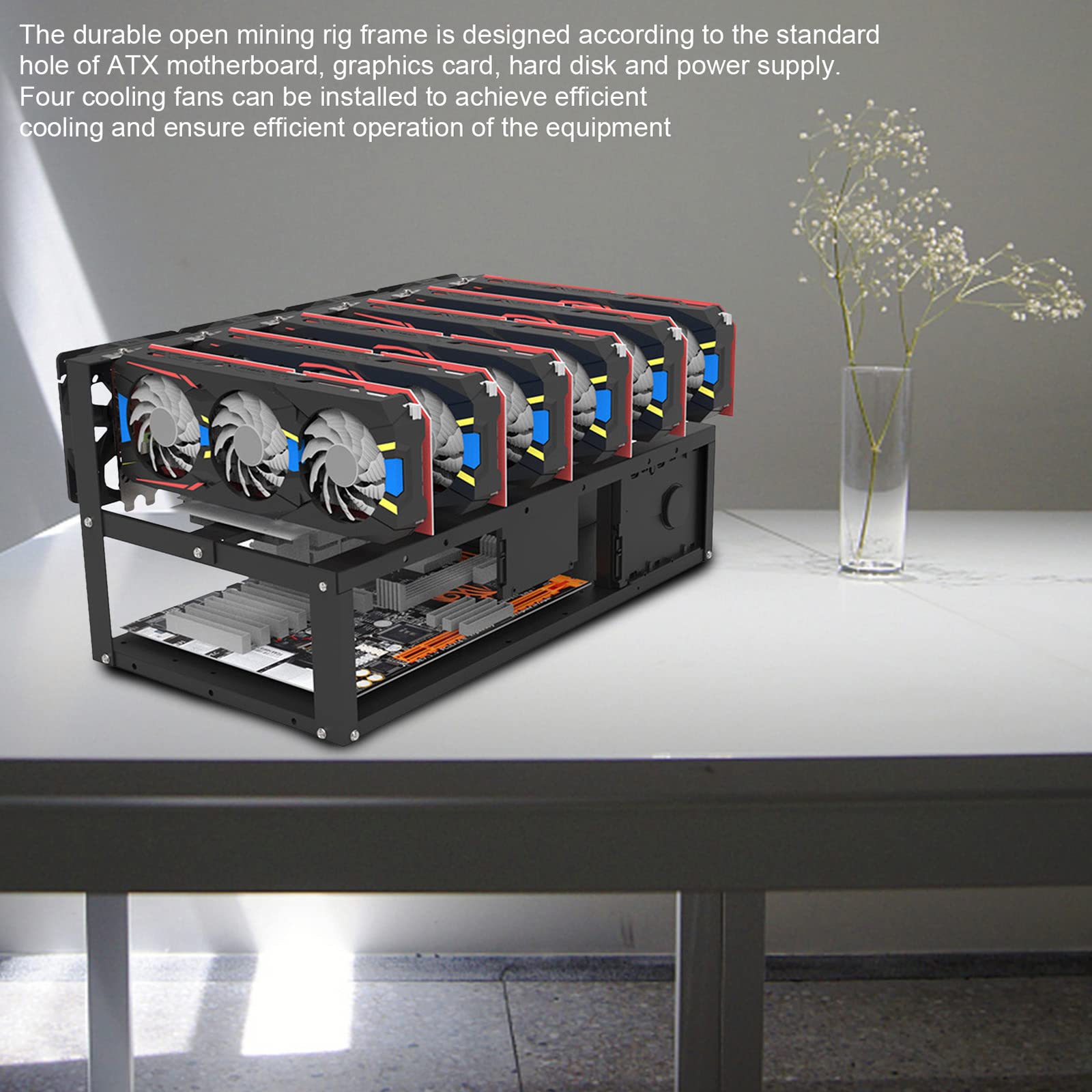 Support de carte graphique de bureau pour carte mère - Cadre ouvert pour processeur et dissipateur thermique - Support pour GPU