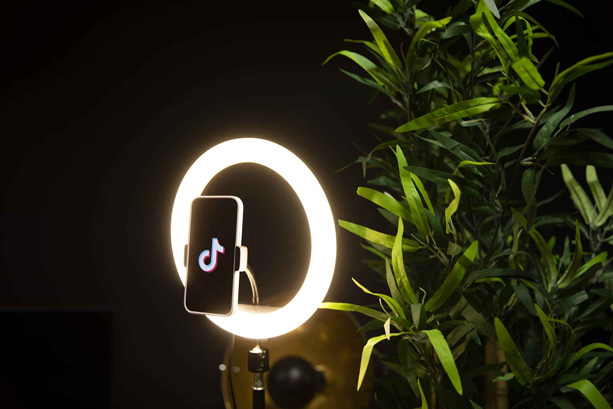 Konix Geek Star Anello luminoso con treppiede LED Ring Light Stand Quartz 26 cm per smartphone - Treppiede telescopico - Telecomando incluso