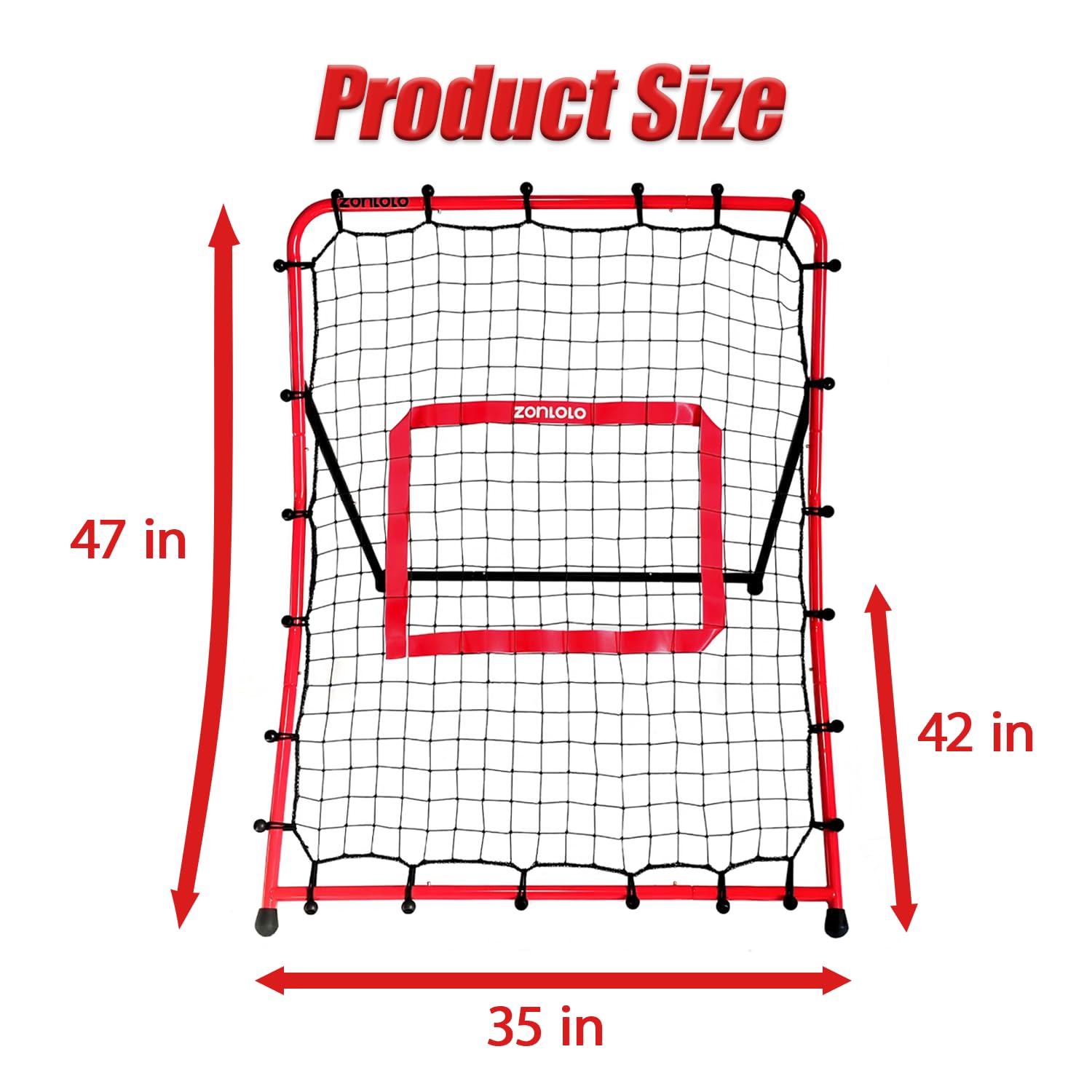 Zonlolo Baseball Pitchback Net, Rebounder Net, Pitching Return Trainer,Three Angles Without Adjusting, Perfect for Solo Playing Catch