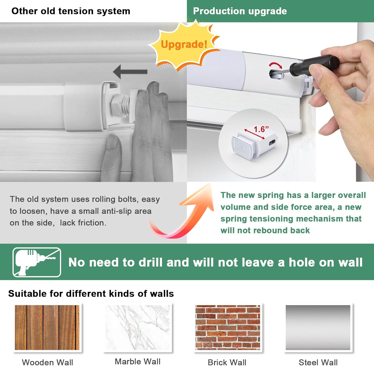 No Drill No Tools Cellular Shades for Indoor Windows 38mm Honeycomb Blinds Cordless Free Stop Blinds for Windows White Light Filtering 34" WX64 H