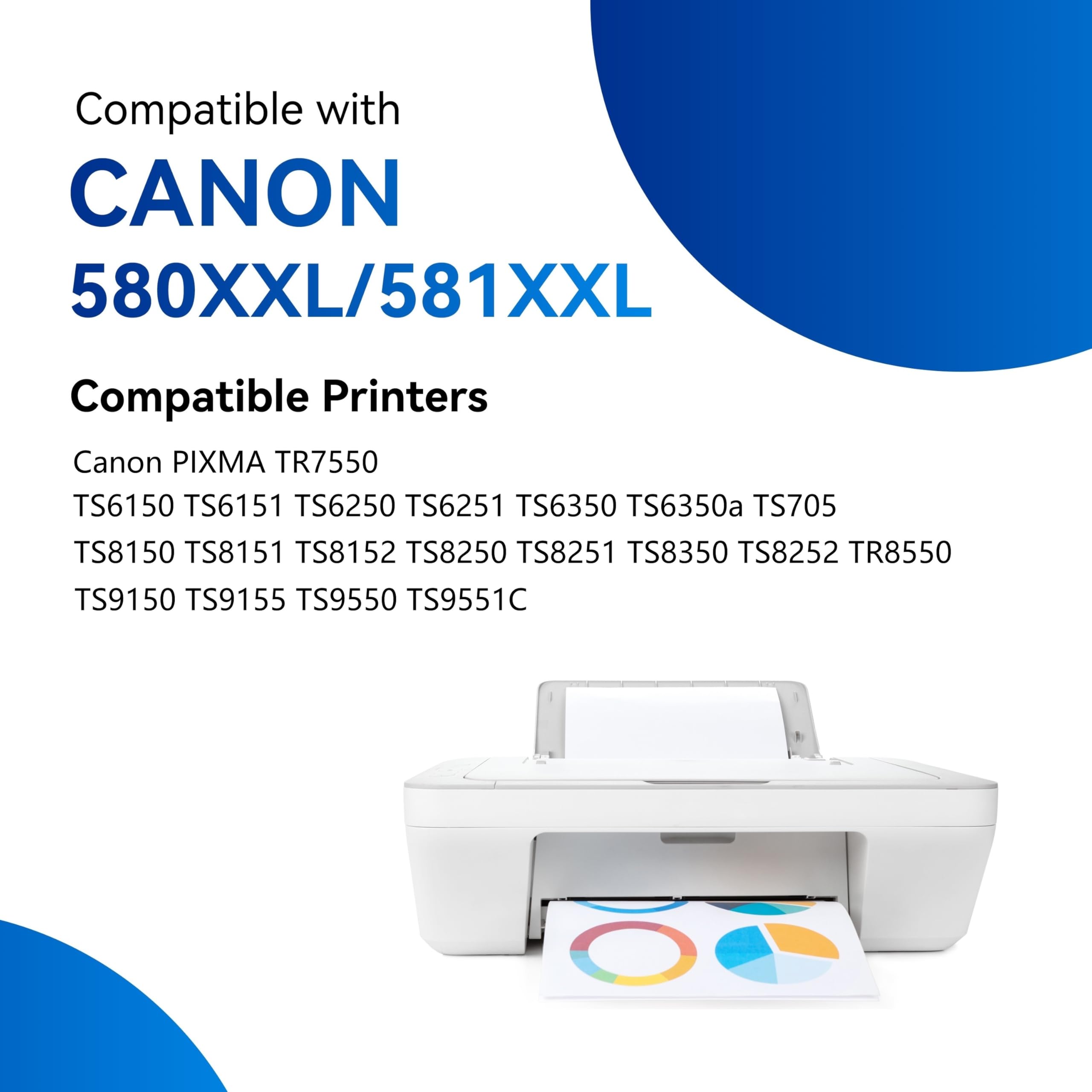 580XXL per Canon TR8550, cartucce Canon Pixma TS705, PGI-580, CLI-581, XXL, cartucce per Canon Pixma TR8550, TS705, TS6350, TS8350, TS8250, TS6150, TS9550, TS6151, TR8500 (10) Pack 580XXL per Canon TR8550, cartucce Canon Pixma TS705, PGI-580, CLI-581, XXL, cartucce per Canon Pixma TR8550, TS705, TS6350, TS8350, TS8250, TS6150, TS9550, TS6151, TR8500 (10) Pack