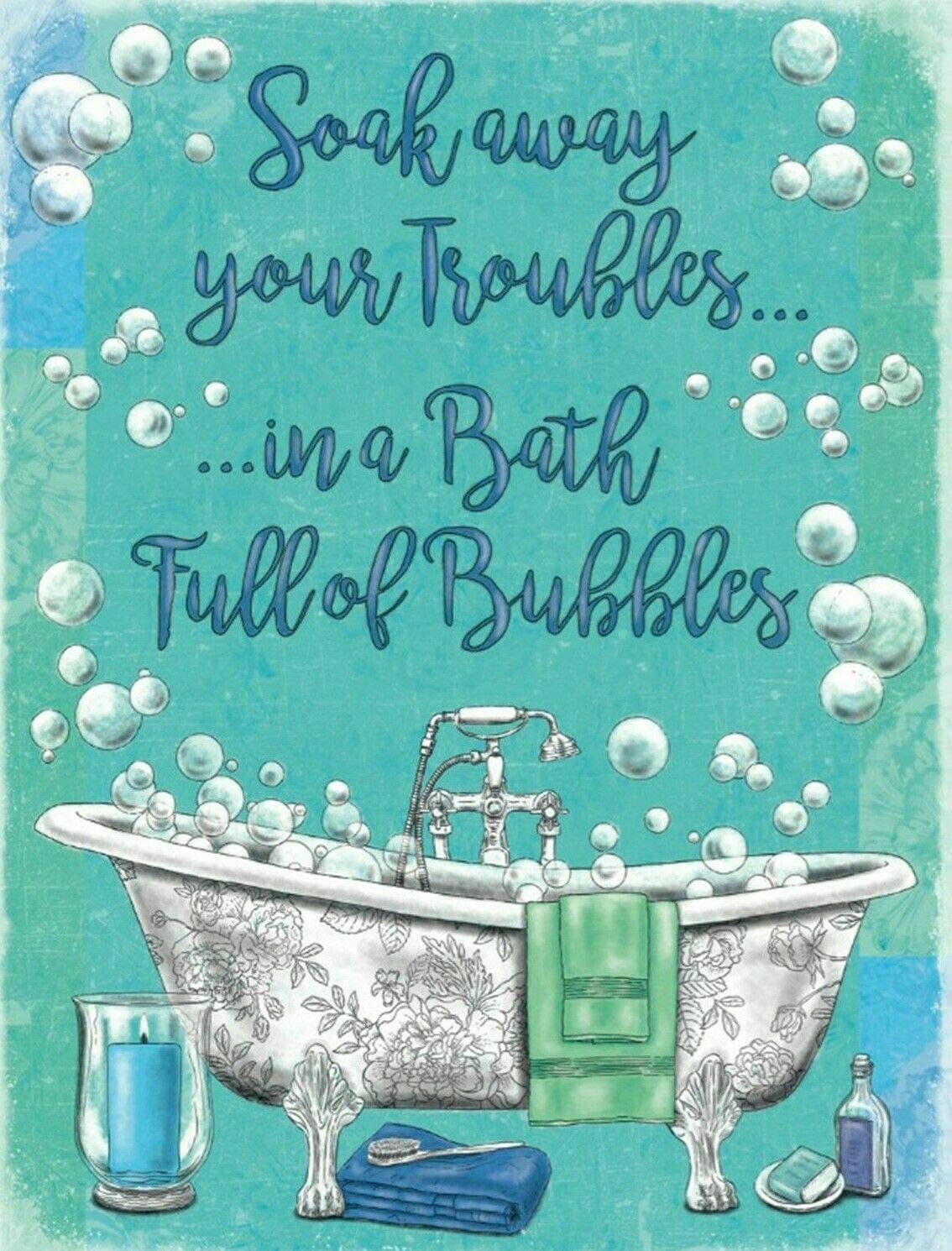 Rifosa A16 6"X8" Bath Time Bubbles Advertising Retro Vintage Metal Sign
