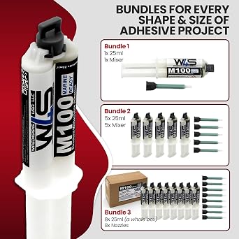 Wired4Signs MMA Adhesive 5 Pack 25ml Heavy Duty Methacrylate Glue for Metal Plastic PVC Fast Curing High Strength Industrial Marine Sign Bonding Repair Applications