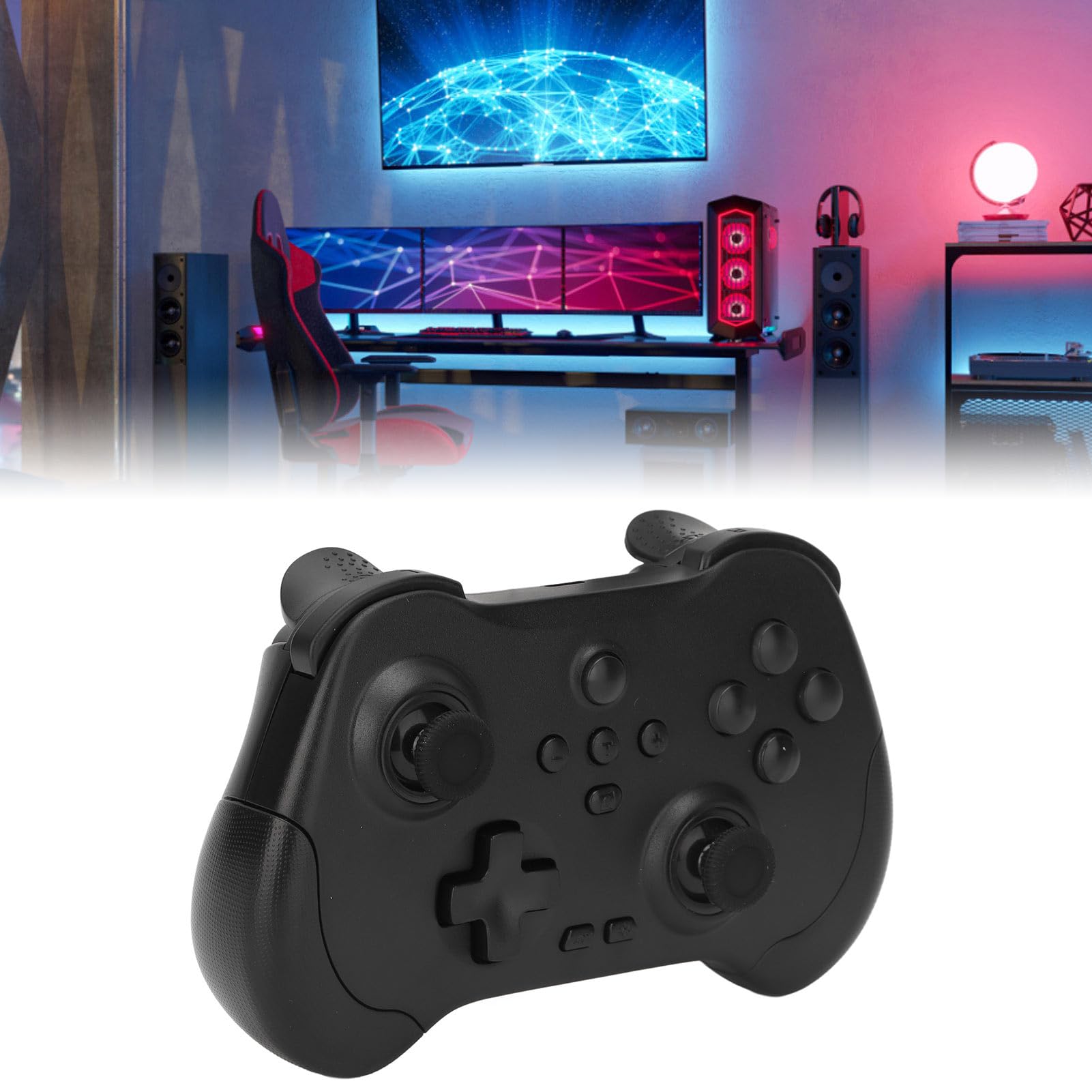 Annadue Controlador de Juego Inalámbrico, Joystick Inalámbrico Bluetooth, Tecnología de Detección de Movimiento, para para Android, para IOS MFi, para PC, para Steam Gamepad (BLACK)