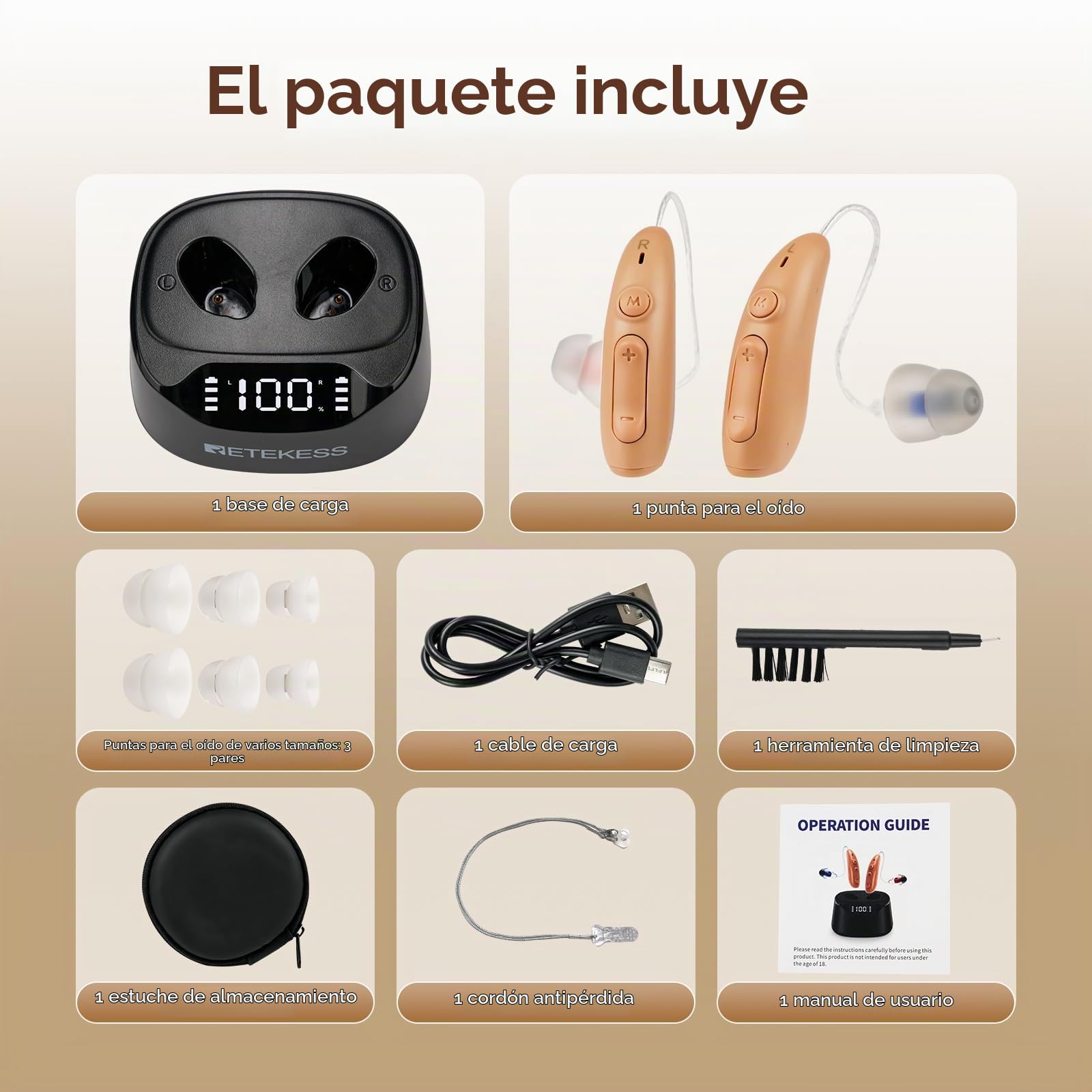 Retekess TE201 Amplificador de Sonido Recargable para Familias
