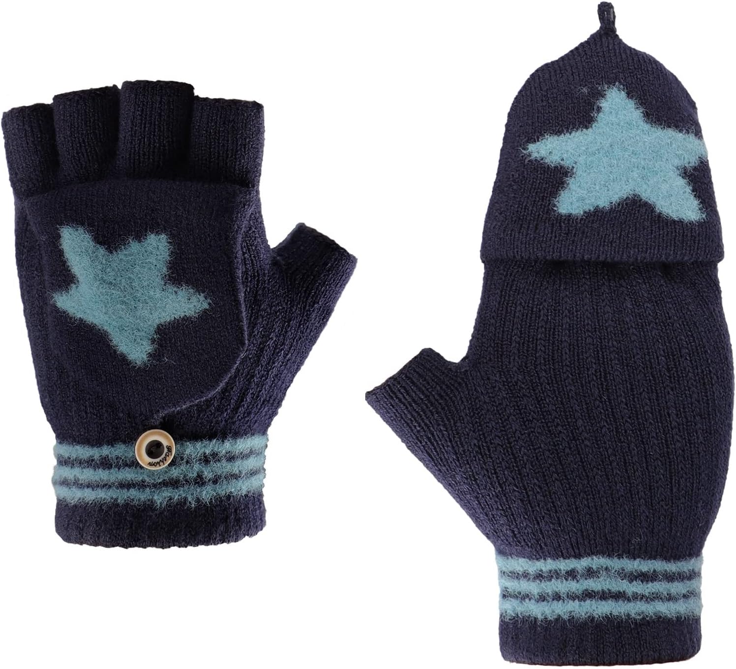 Guanti Invernali Convertibili Per Bambini 5-10 Anni - Flip Top Con Stella, Meze Dita, Per Scuola E Sport - Foto 5