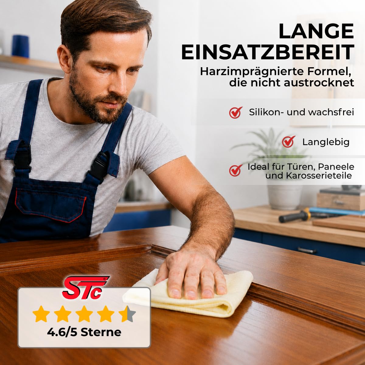 STC Staubbindetuch 10 x 5er Pack (50 Stück) – hochwertiges Honigtuch für Lackierarbeiten – Staubtuch für alle Lackarten geeignet – trocknet Nicht aus – 80 x 50 cm