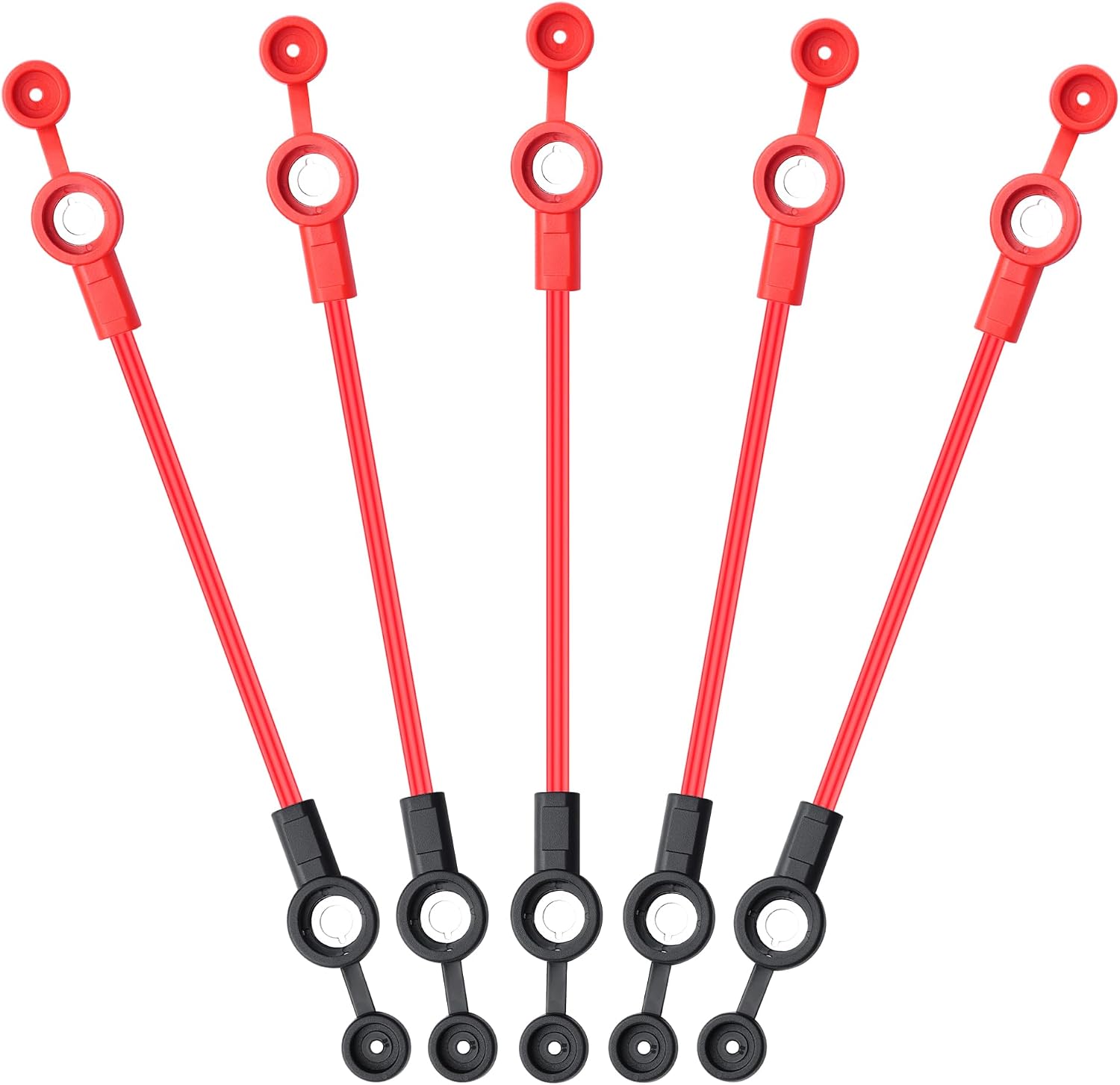 SinLoon 5 Pack Battery Cables 14AWG Heavy Duty Battery Wires Insulated Terminals with Waterproof Cap, Red 2.5mm²