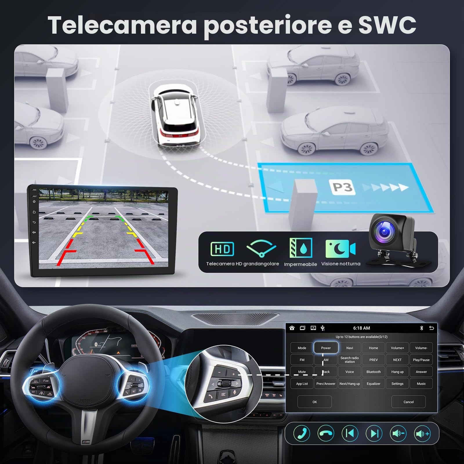 Hodozzy 6G+128G 8-Core Autoradio per Opel Mokka 1 2012-2016/Buick Encore 2013-2015 Android Autoradio Bluetooth GPS, 9 Pollici Touchscreen Radio con CarPlay Android Auto Wireless, WiFi DSP, FM RDS