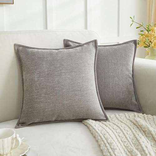 Sunday Praise Paquete de 2 fundas de almohada decorativas de felpilla de 18 x 18 pulgadas, fundas de almohada neutras con acento de granja, funda de