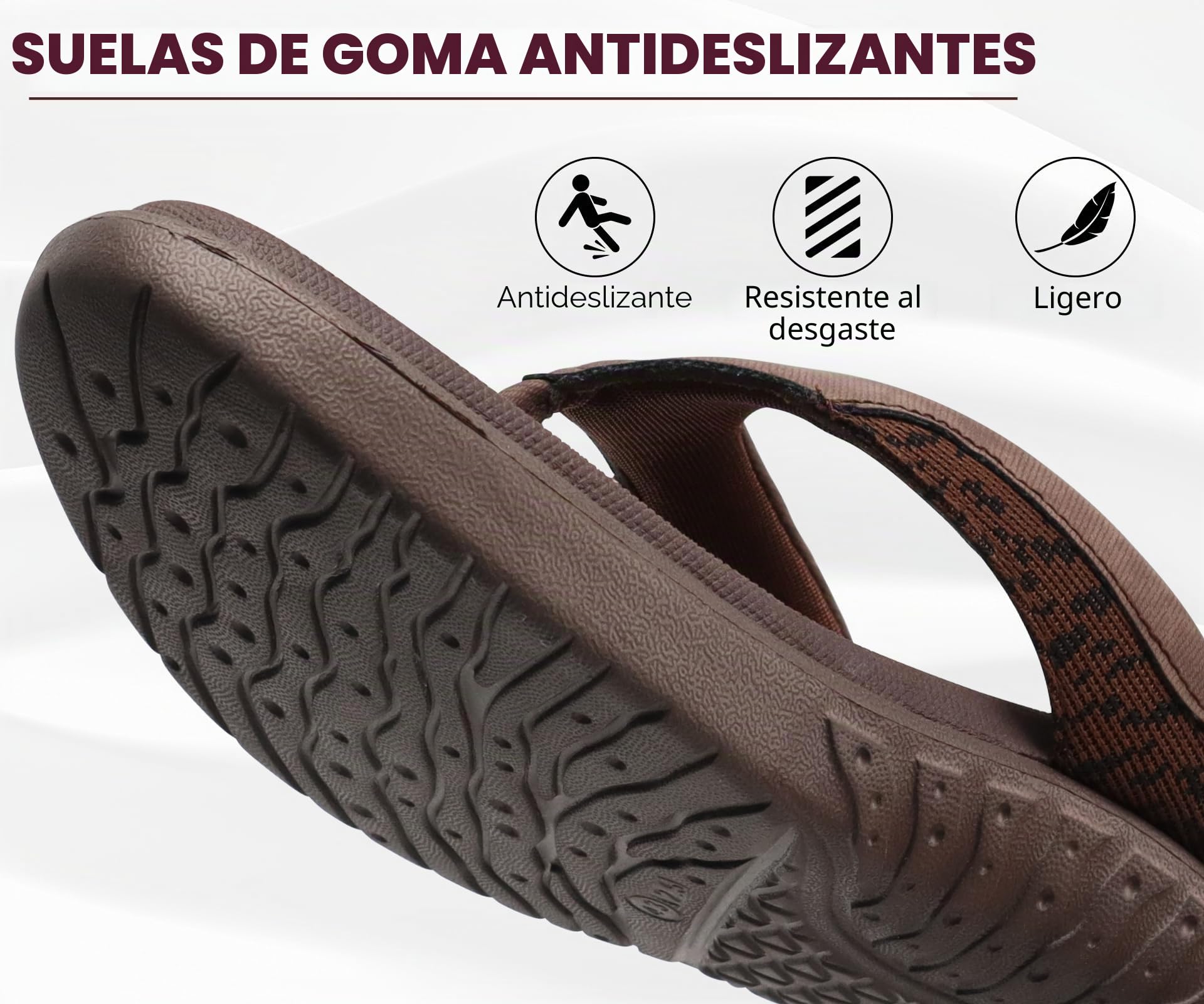 ONCAI Chanclas sandalias de cuero para hombre, sandalias con soporte para el arco, toboganes deportivos, pantuflas con suela de espuma para Yoga EU 40-49