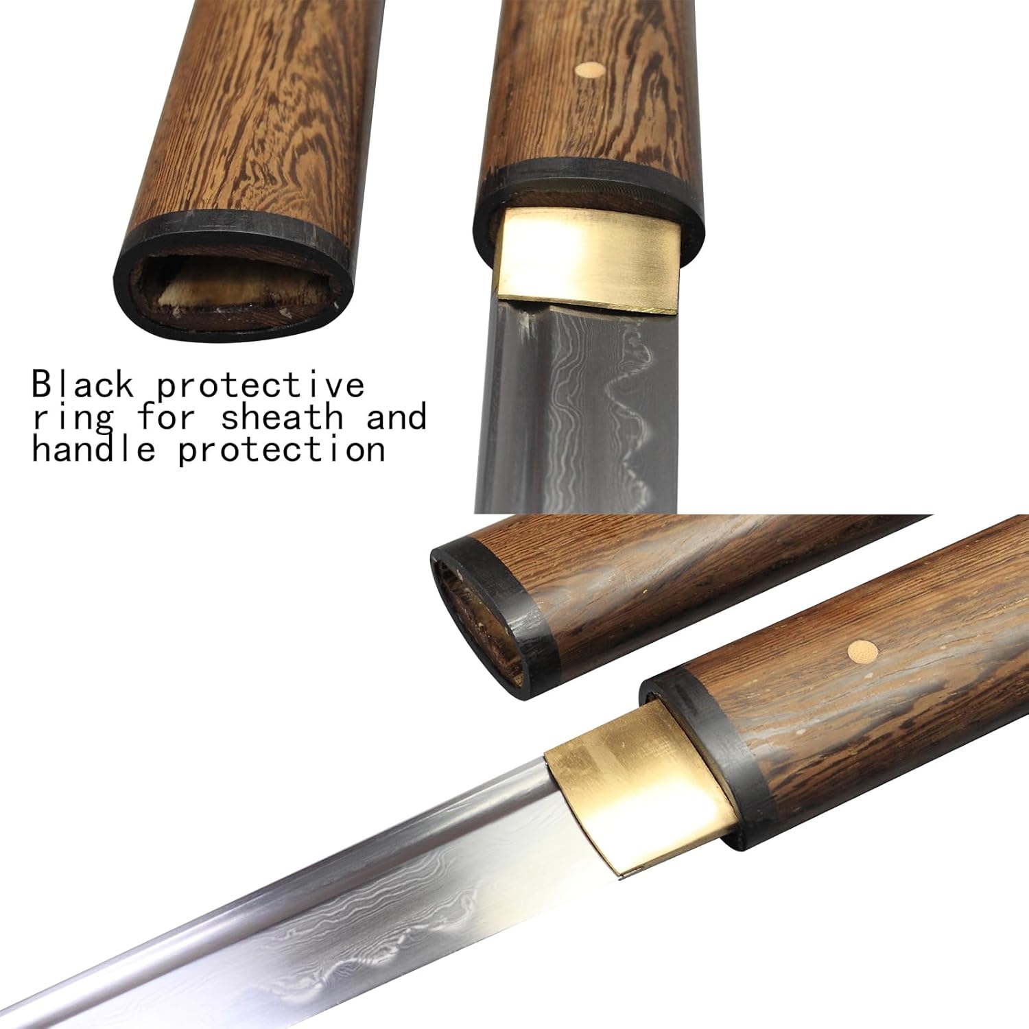 Japanese Tanto Handmade Damascus Steel Clay Tempered Sharp Short Katana Sword 20 Inch - Image 6