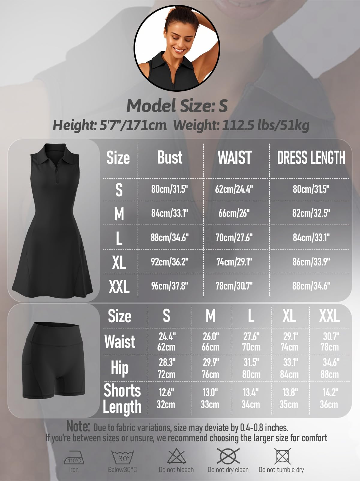 Robe de Tennis Femme sans Manches avec Short Séparé et 2 Poches Robe Polo de Golf pour Fitness Sport Casual