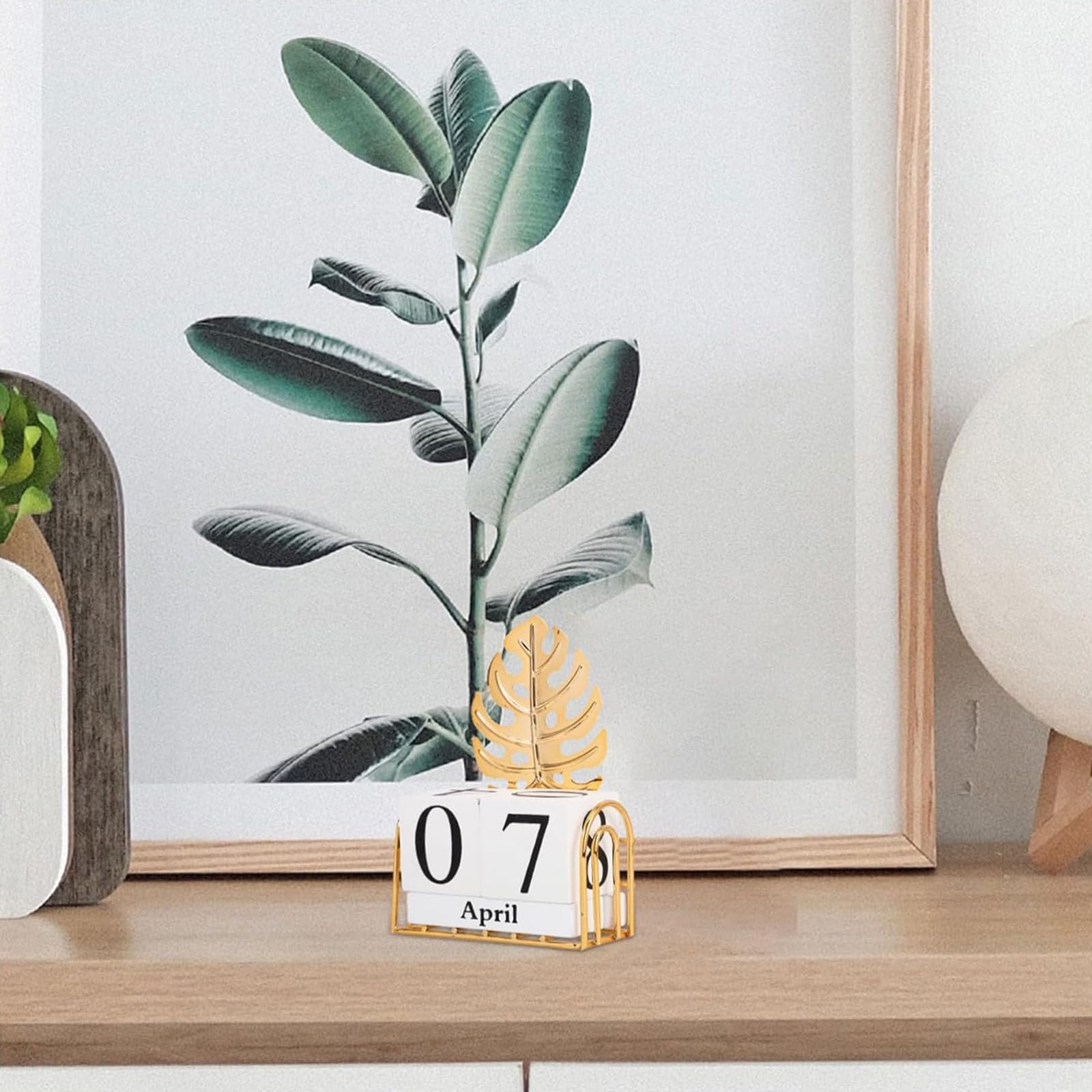 Calendari perpetui, Calendario da tavolo in legno e ferro, ornamenti da scrivania, decorazioni creative per la scrivania di casa, tavolini da caffè, camere da letto, 2/3/4 Set Calendario in legno(Siz