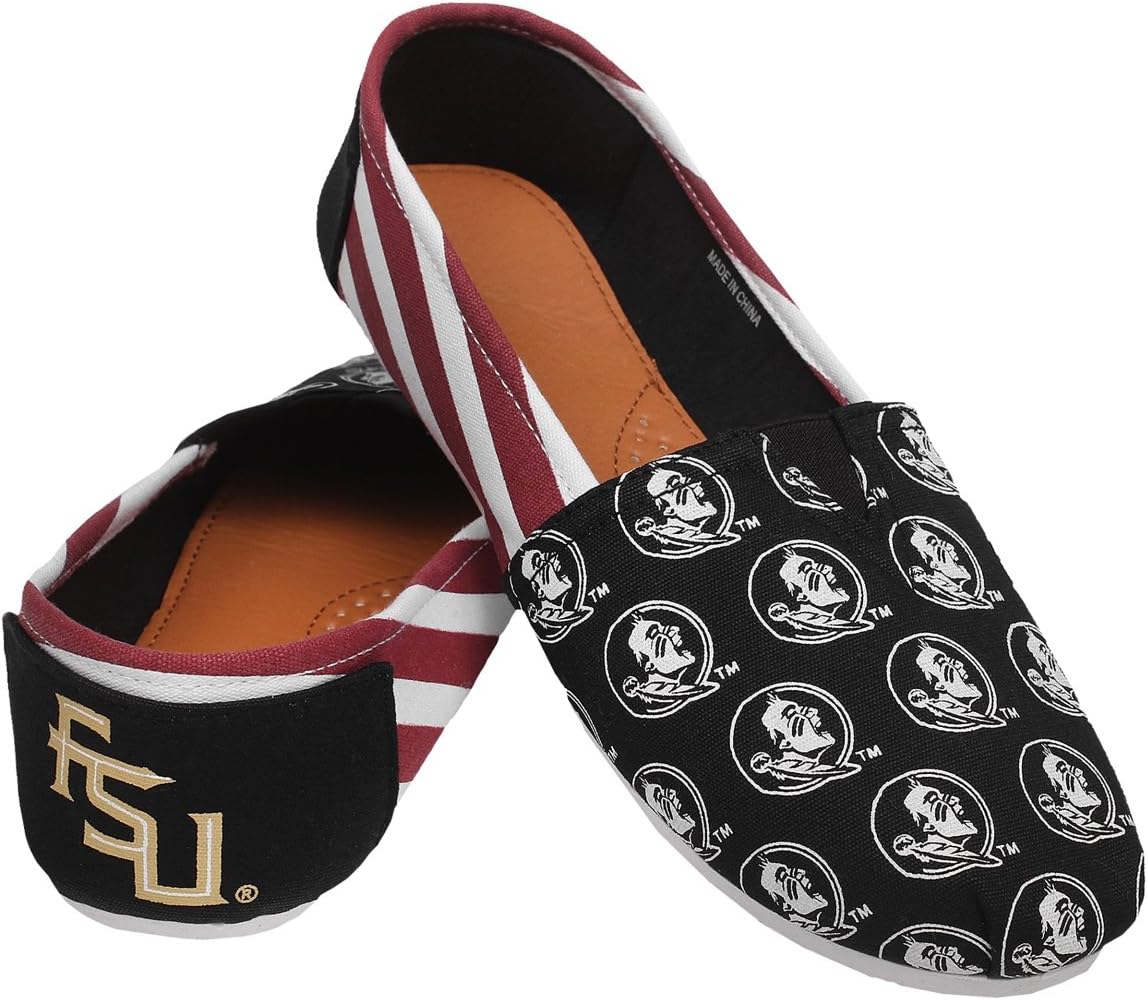 FOCO Florida State Seminoles NCAA Womens Stripe Canvas Shoes - XL
