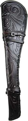 Hulara Real Leather Rifle Scabbard for Lever Action Rifle Case Shotgun Scabbard Carved Saddle Scabbard For Henry Big Boy Rifle With Padded Interior