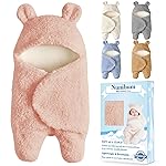 Nunibum Baby Swaddle Blanket Boys Girls Cute Bear Plush Essential Receiving Blanket Ultra-Soft Newborn Registry Sleeping Wraps for Infant 0-6 Months - Pink
