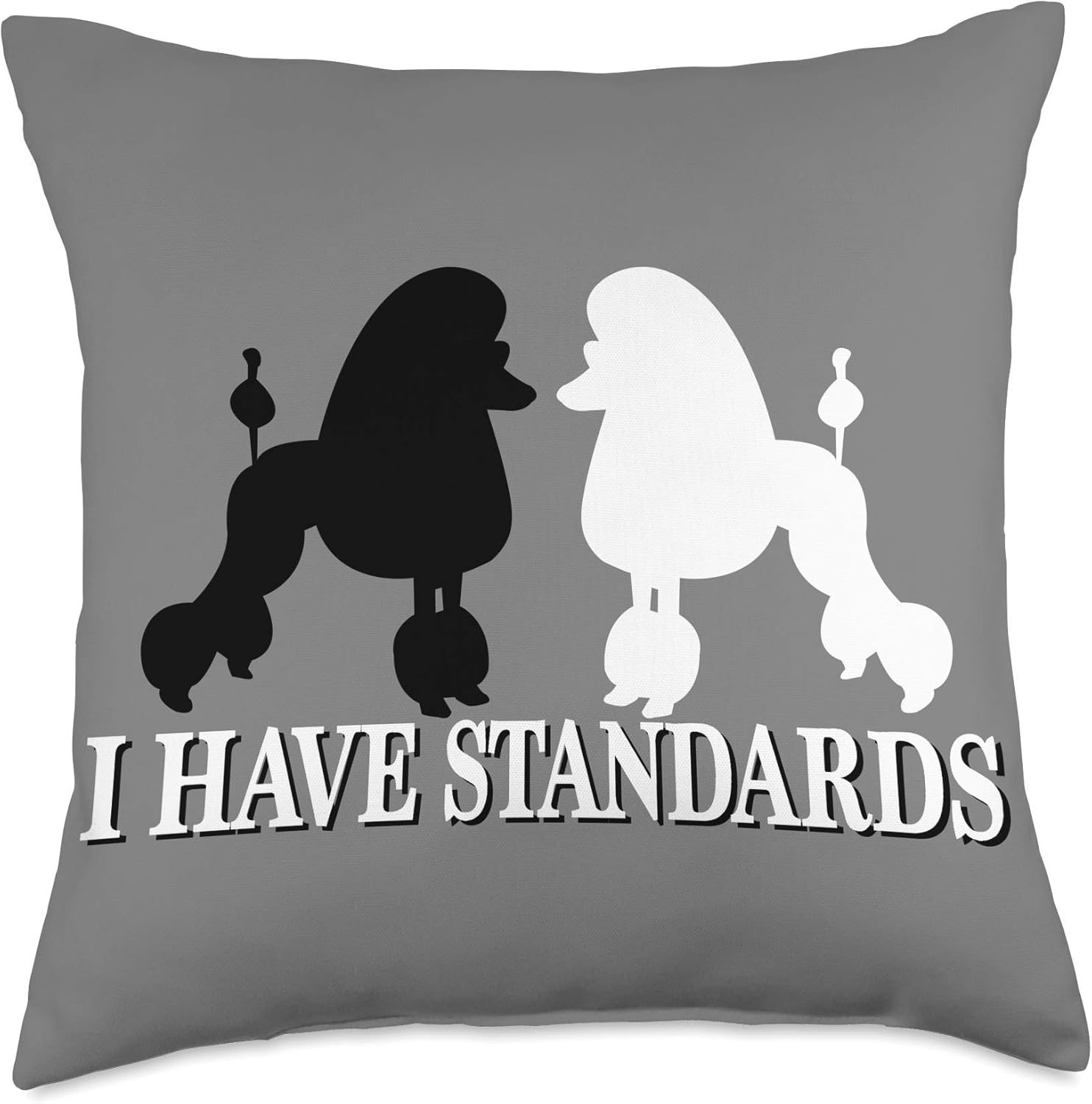 I Have Standards Funny Poodle Owner Dog Lover Gift Poodle Throw Pillow
