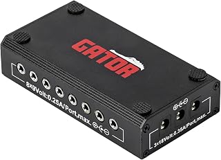 Estuches Fuente de alimentación para placa de pedal de salida múltiple; (8) Salidas de 9V y (3) Salidas de 18V (G-Bus-8-Us)
