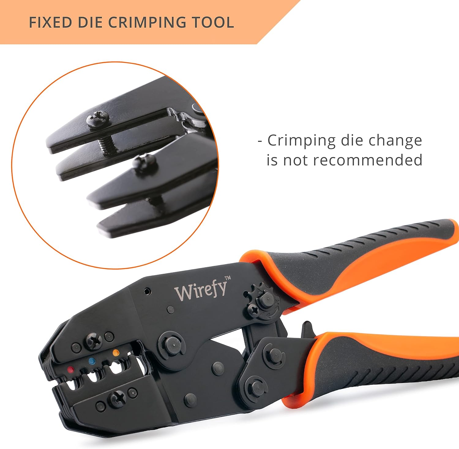 Wirefy Crimping Tool For Insulated Electrical Connectors - Ratcheting Wire Crimper - Crimping Pliers - Ratchet Terminal Crimper - Wire Crimp Tool 22-10 AWG - - 