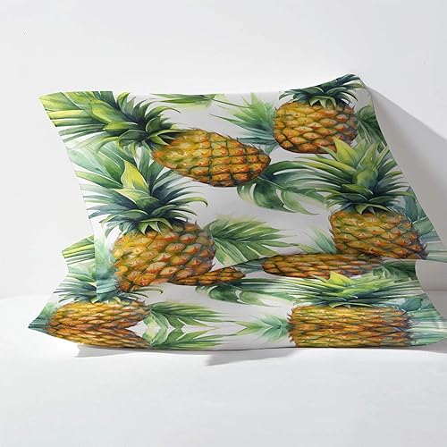 Miniatura 3 de Sábanas de piña divididas tamaño King para cama ajustable, sábanas de frutas tropicales, sábanas y fundas de almohada, juego de 5 piezas - 2 sábanas