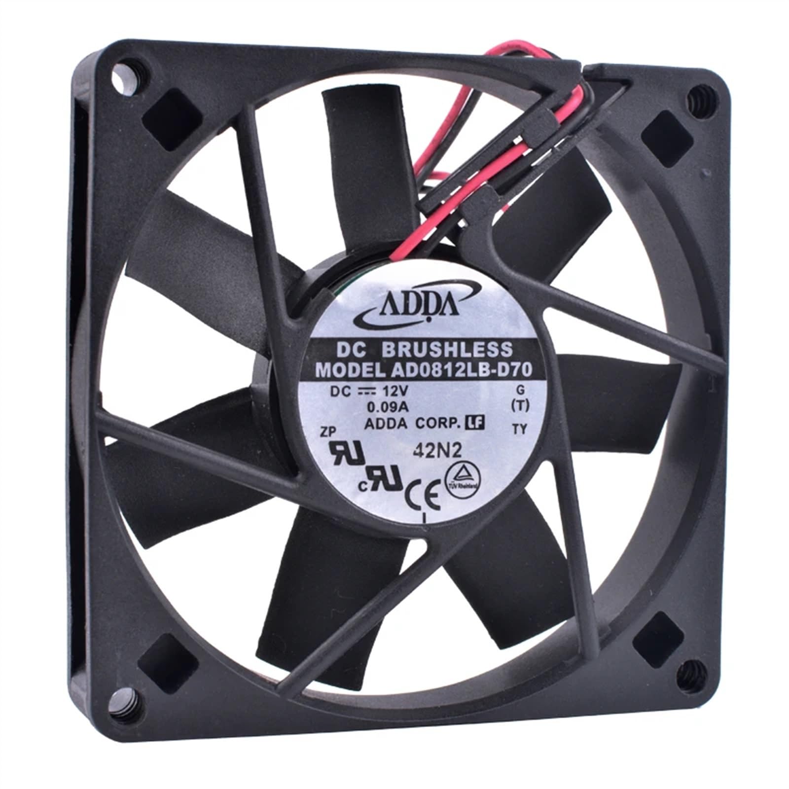 AD0812LB-D70 Ventola da 8 cm 80 mm 8015 80x80x15 mm 12 V 0,09 A Ventola di raffreddamento silenziosa con doppio cuscinetto a sfere