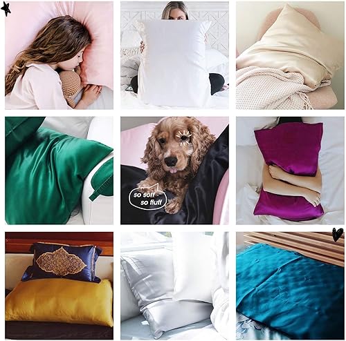 Miniatura 8 de Ravmix Fundas de almohada de seda con cremallera, seda de morera de 21 momme para la salud del cabello y la piel, funda de almohada suave, lisa,