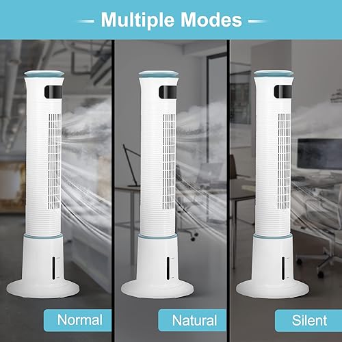 Miniatura 3 de Simple Deluxe Ventilador de torre oscilante de 43 pulgadas para dormitorio con control remoto y función de niebla, 12 velocidades, 3 modos,