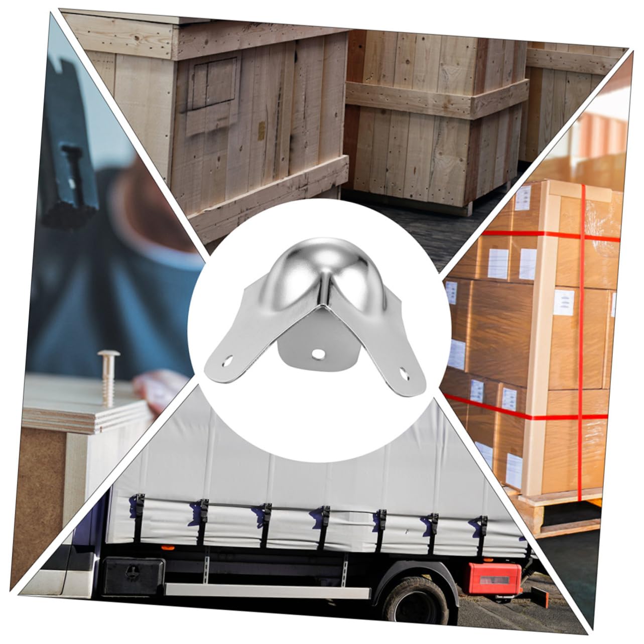 WOONEKY Protector de Esquinas Metálico de Hierro en Forma de Bola, 12 Piezas, Duradero y Fácil de Usar para Protección de Bordes en Muebles y Cajas