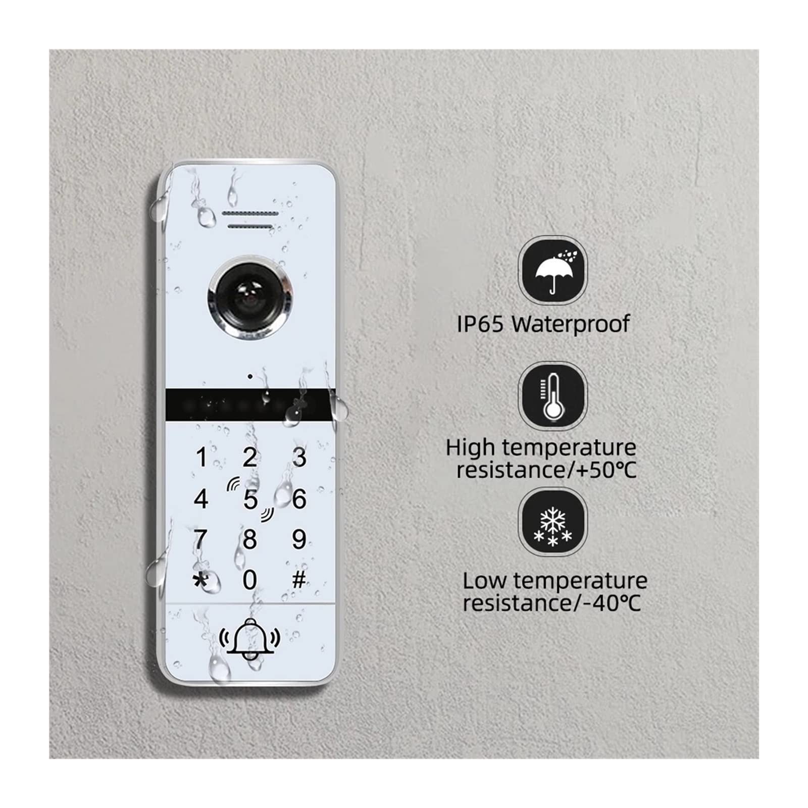 Wideodomofon, Tuya 1080P wideodomofon domowy karta hasła odblokuj mieszkanie willa połączenie wideo wejście telefon dzwonek do drzwi Tuya 4 przewody(Wit)