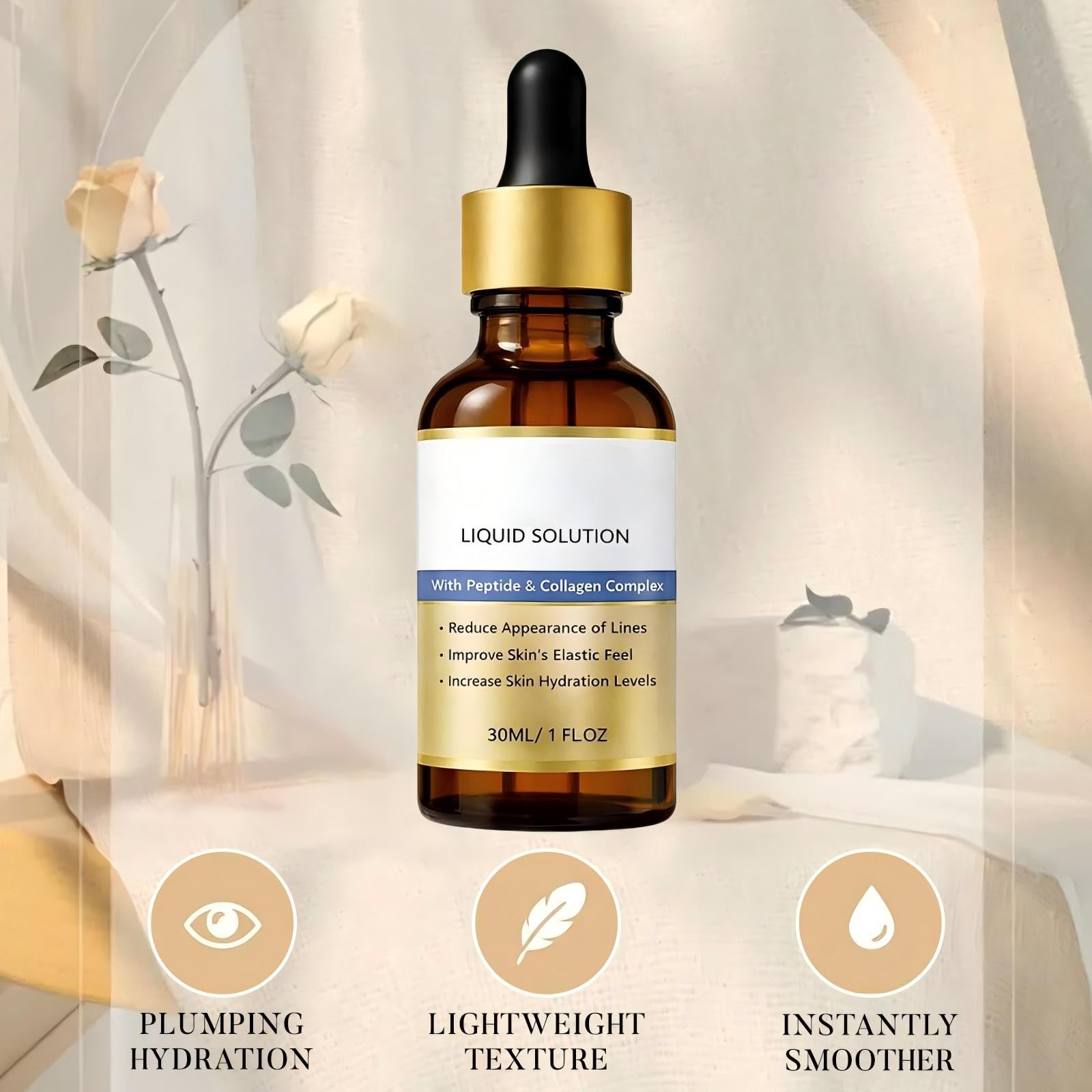 Siero rassodante per il viso, siero anti-invecchiamento ai peptidi e al collagene, idratante e rassodante per il viso, riduce le rughe e le rughe, per tutti i tipi di pelle. 5 pezzi